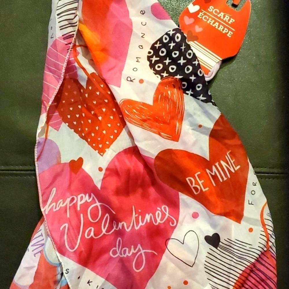 Valentine's Day Themed Fashion Scarves (2 scarves) Red/Pink - Picture 2 of 6